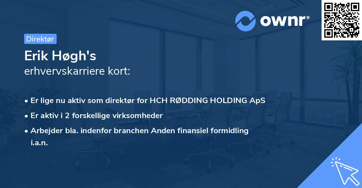 Erik Høgh's erhvervskarriere kort