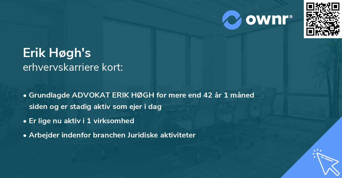 Erik Høgh's erhvervskarriere kort
