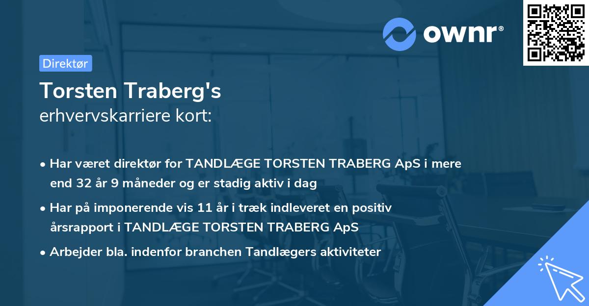 Torsten Traberg's erhvervskarriere kort