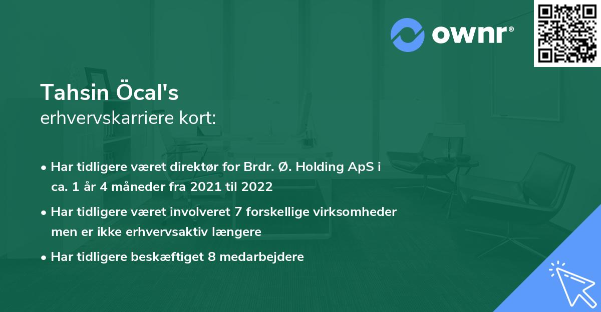 Tahsin Öcal's erhvervskarriere kort