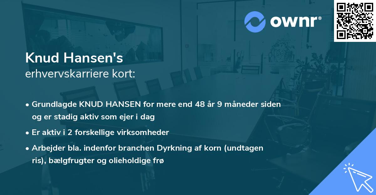 Knud Hansen's erhvervskarriere kort