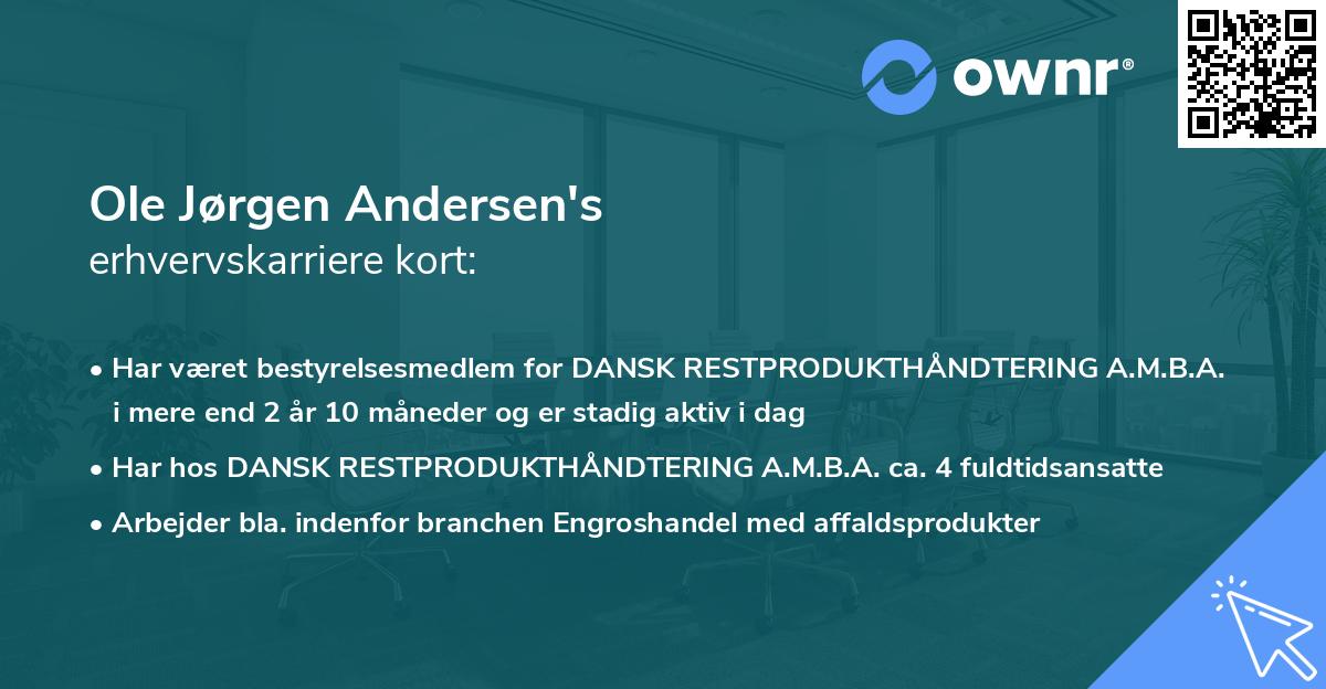 Ole Jørgen Andersen's erhvervskarriere kort