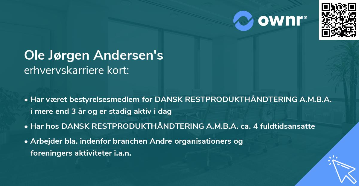 Ole Jørgen Andersen's erhvervskarriere kort