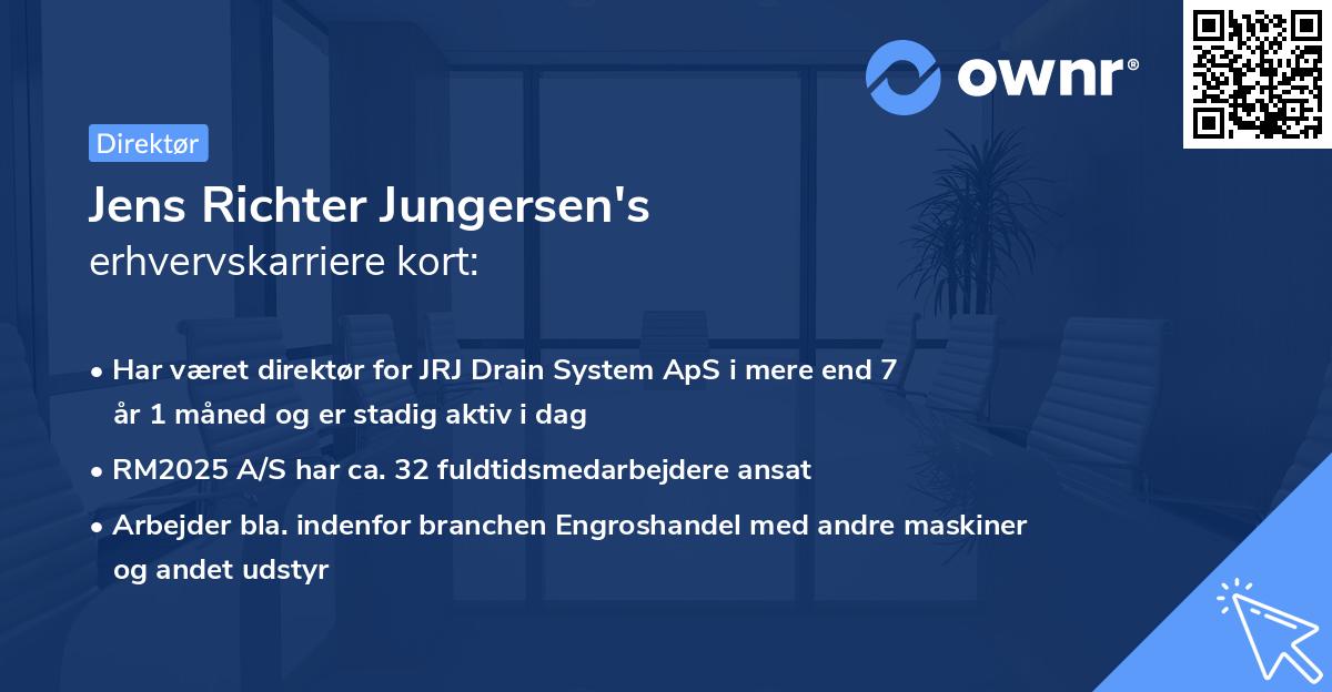 Jens Richter Jungersen's erhvervskarriere kort