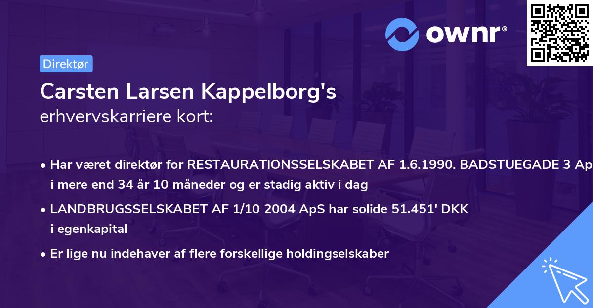 Carsten Larsen Kappelborg's erhvervskarriere kort