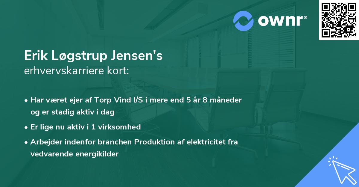 Erik Løgstrup Jensen's erhvervskarriere kort