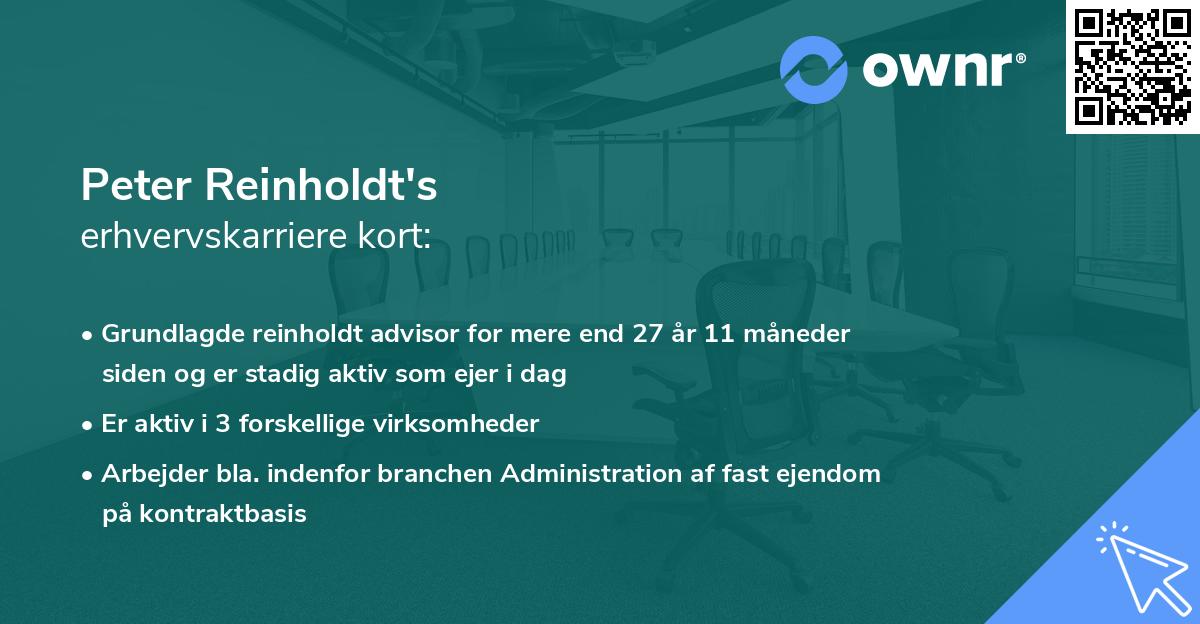Peter Reinholdt's erhvervskarriere kort