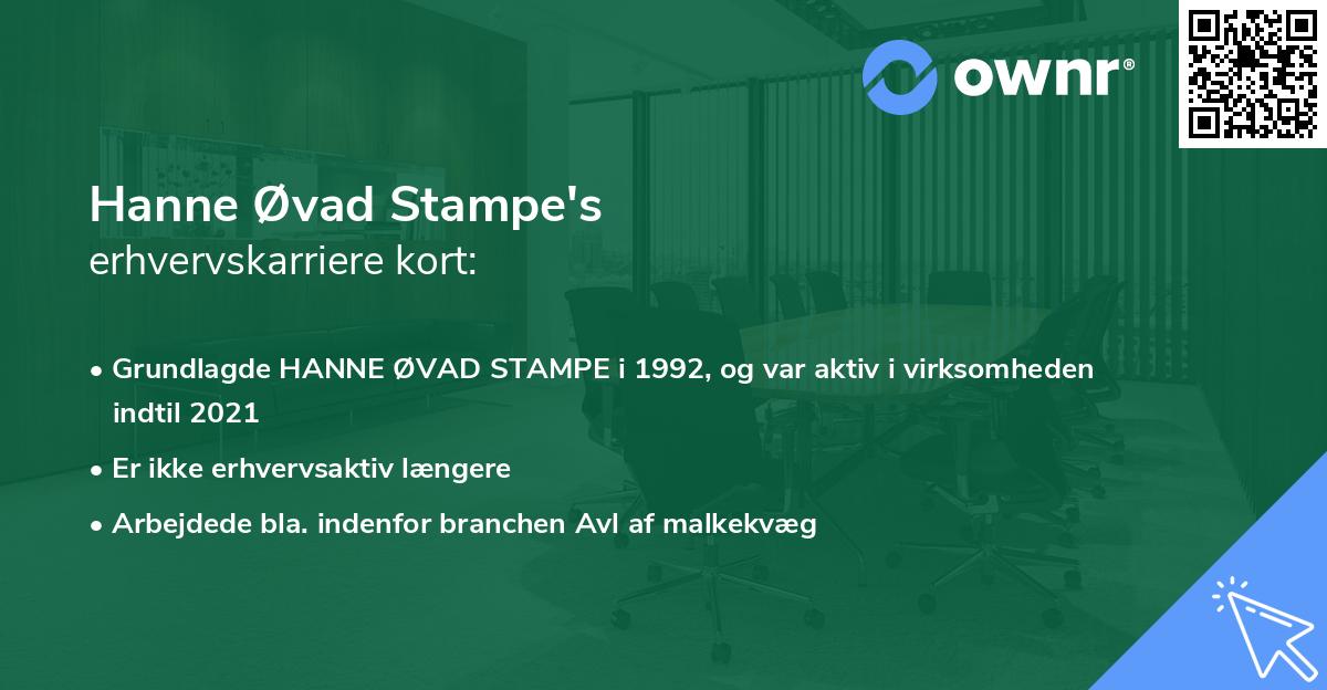 Hanne Øvad Stampe's erhvervskarriere kort