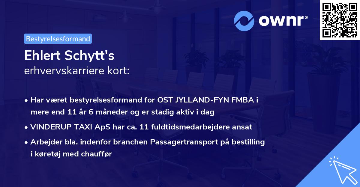 Ehlert Schytt's erhvervskarriere kort