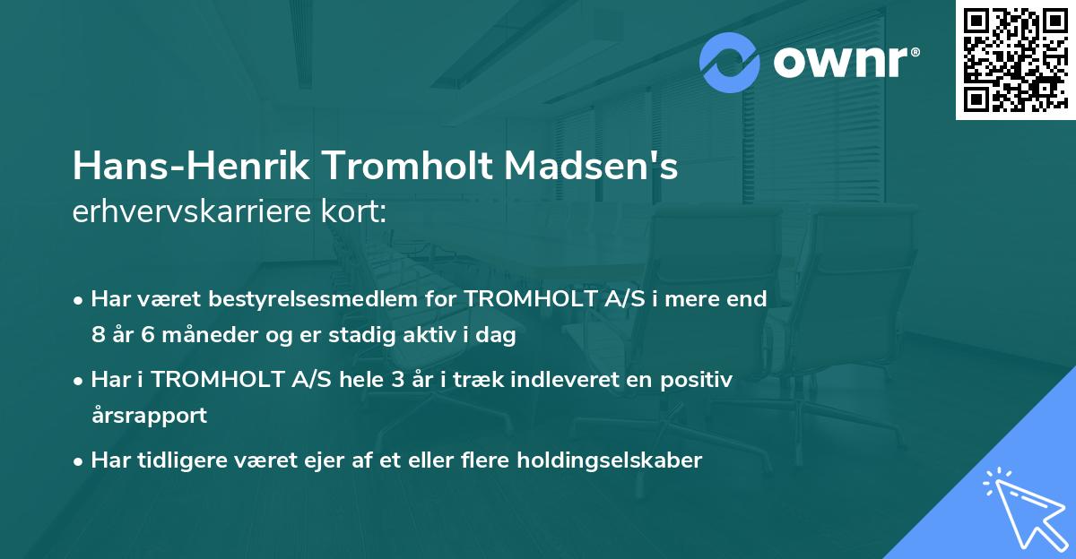 Hans-Henrik Tromholt Madsen's erhvervskarriere kort