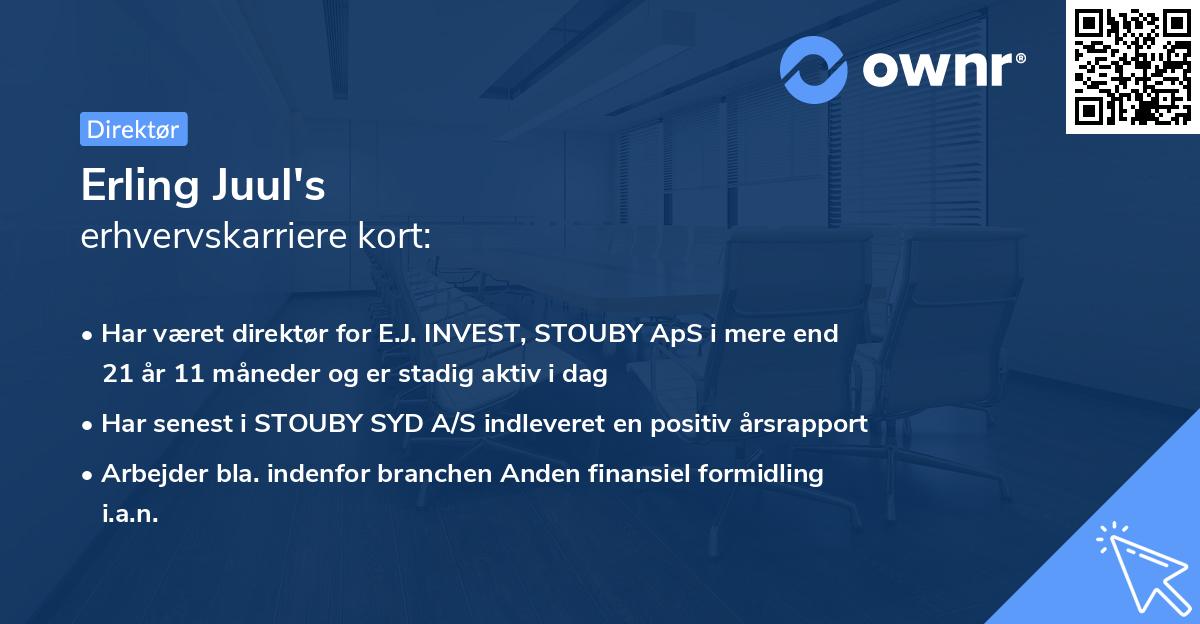 Erling Juul's erhvervskarriere kort