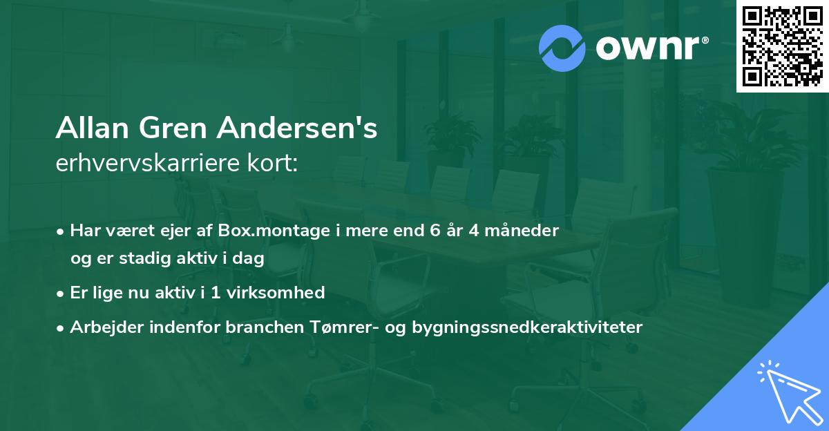 Allan Gren Andersen's erhvervskarriere kort