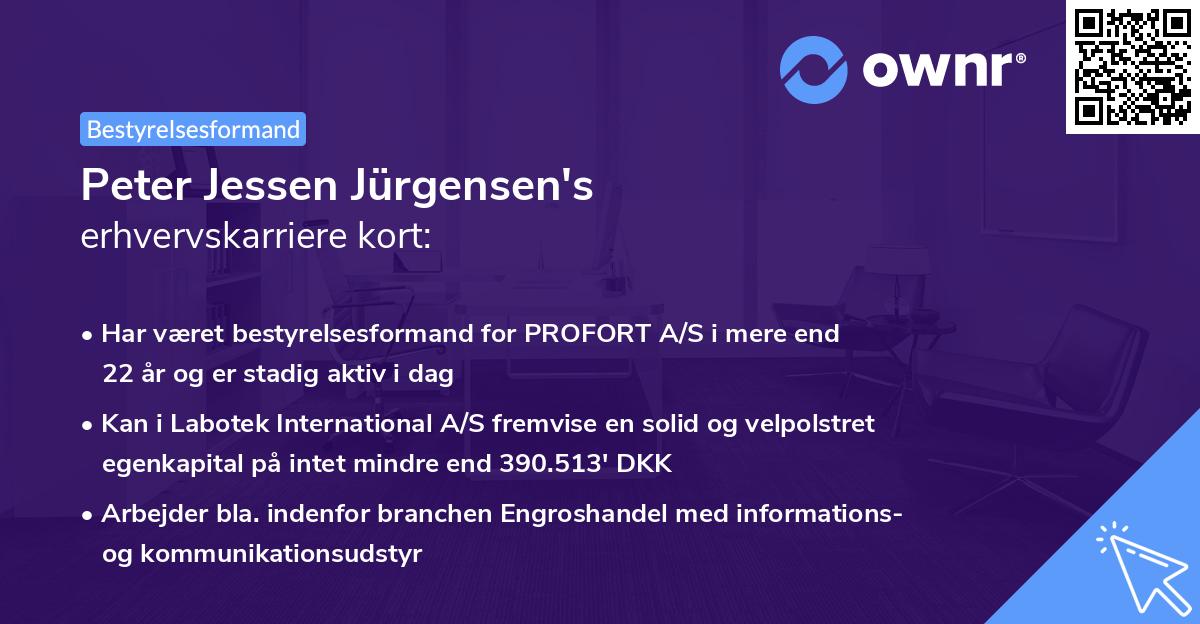Peter Jessen Jürgensen's erhvervskarriere kort