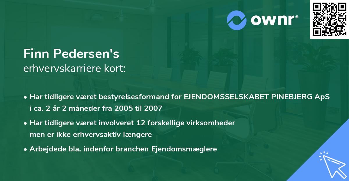 Finn Pedersen's erhvervskarriere kort