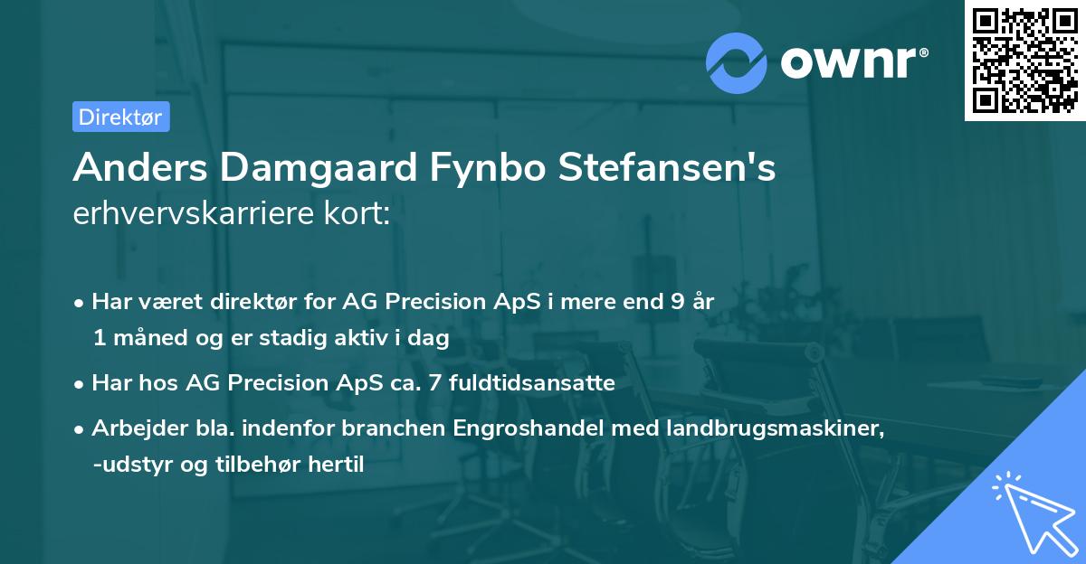 Anders Damgaard Fynbo Stefansen's erhvervskarriere kort