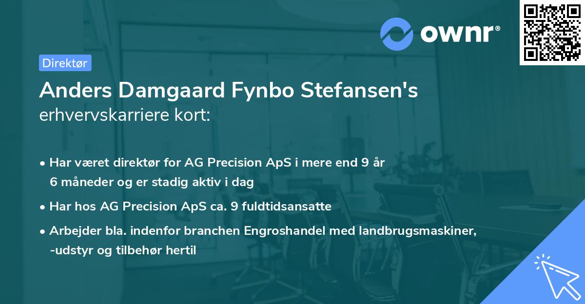Anders Damgaard Fynbo Stefansen's erhvervskarriere kort