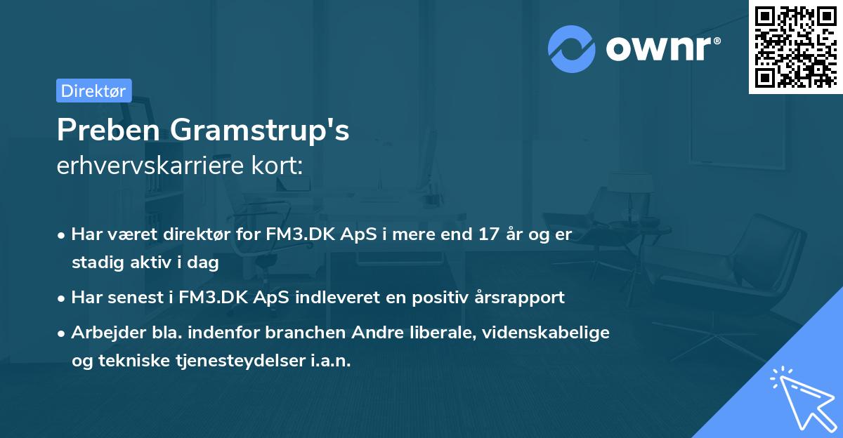 Preben Gramstrup's erhvervskarriere kort