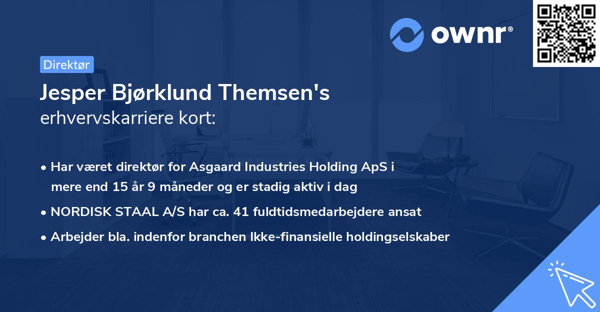 Jesper Bjørklund Themsen's erhvervskarriere kort