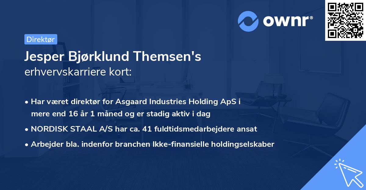 Jesper Bjørklund Themsen's erhvervskarriere kort