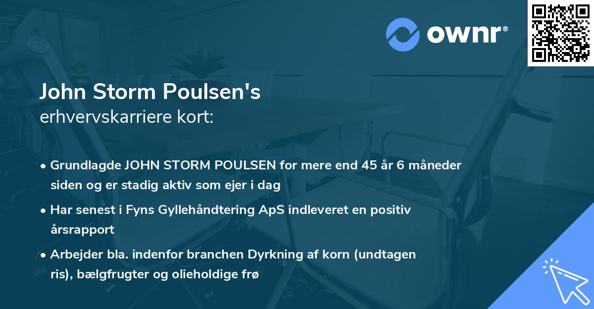 John Storm Poulsen's erhvervskarriere kort