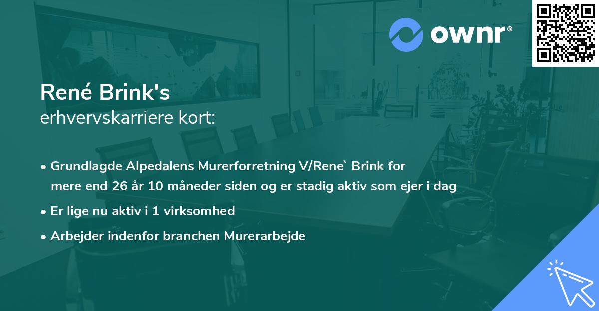 René Brink's erhvervskarriere kort