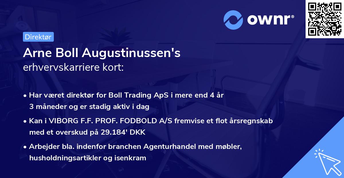 Arne Boll Augustinussen's erhvervskarriere kort