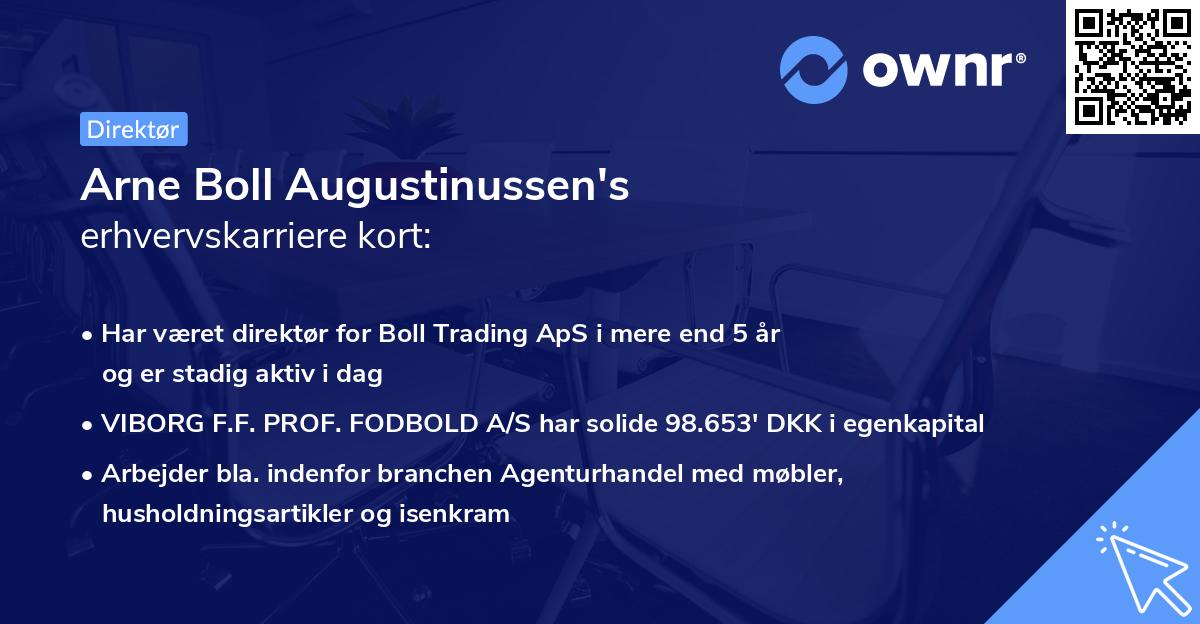 Arne Boll Augustinussen's erhvervskarriere kort