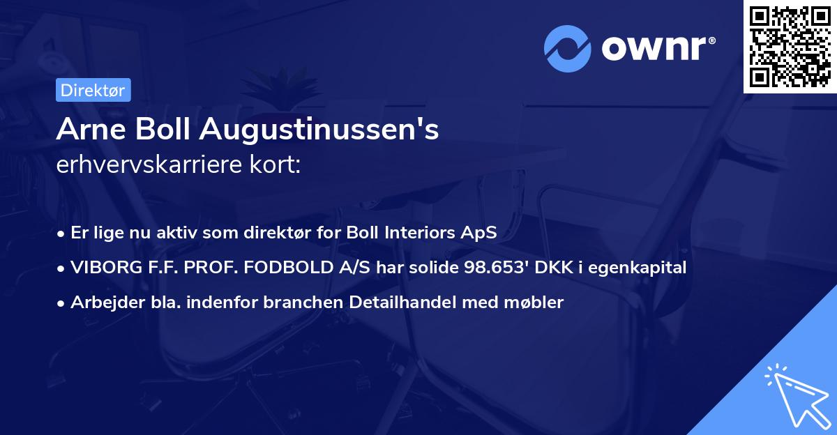 Arne Boll Augustinussen's erhvervskarriere kort