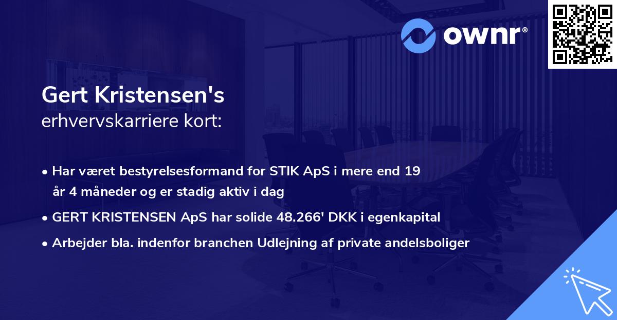 Gert Kristensen's erhvervskarriere kort