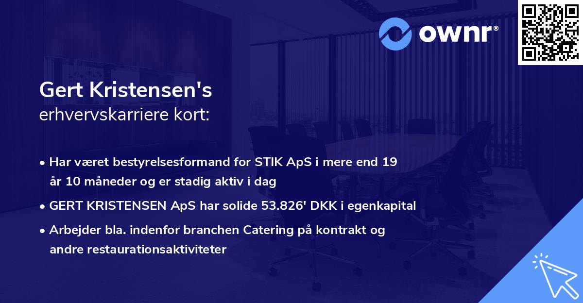 Gert Kristensen's erhvervskarriere kort
