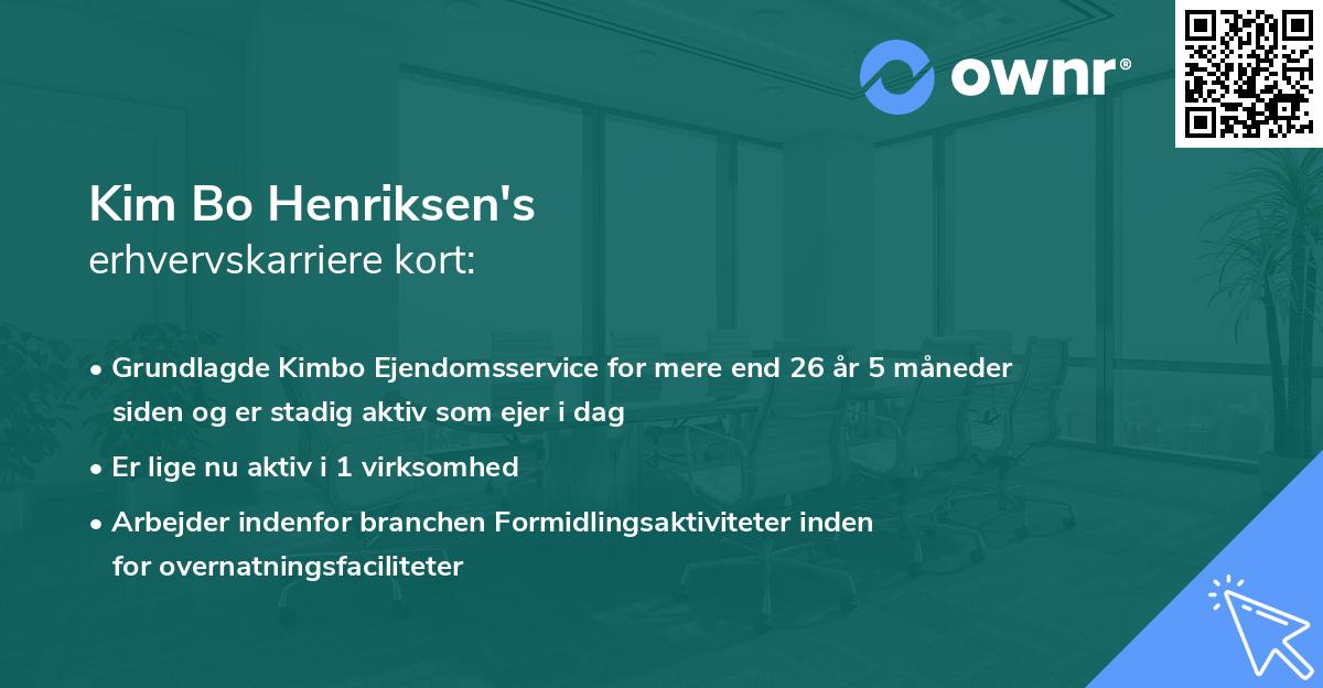 Kim Bo Henriksen's erhvervskarriere kort