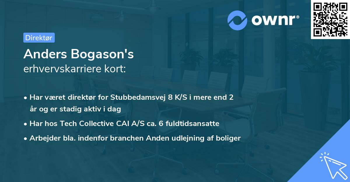 Anders Bogason's erhvervskarriere kort