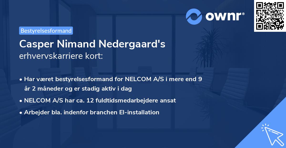 Casper Nimand Nedergaard's erhvervskarriere kort