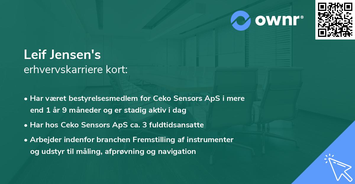 Leif Jensen's erhvervskarriere kort