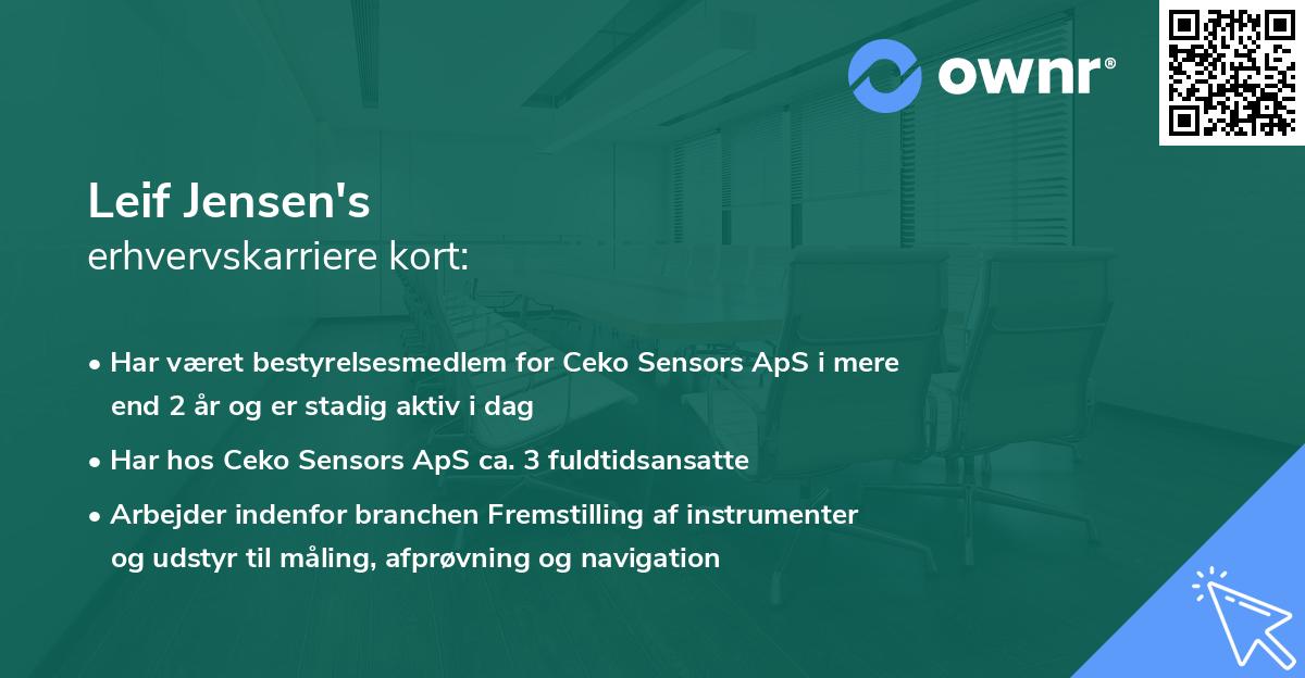 Leif Jensen's erhvervskarriere kort