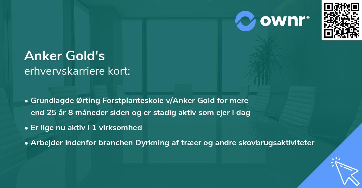 Anker Gold's erhvervskarriere kort