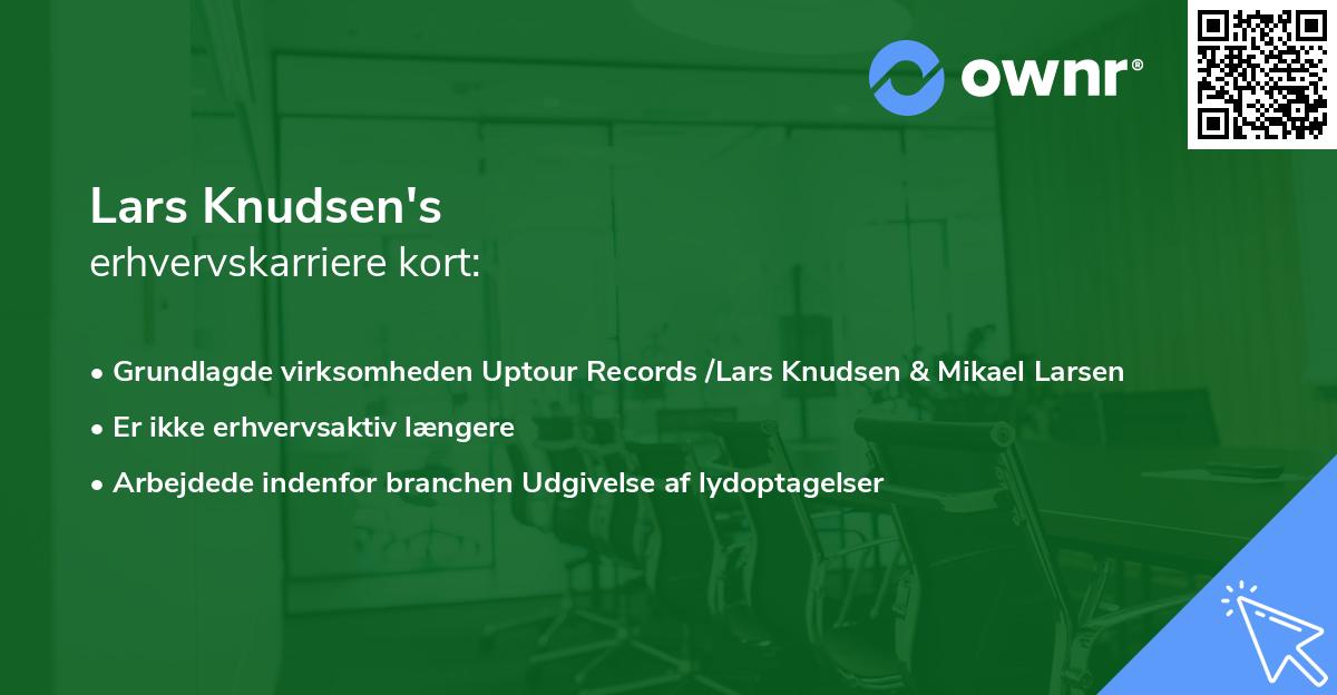 Lars Knudsen's erhvervskarriere kort