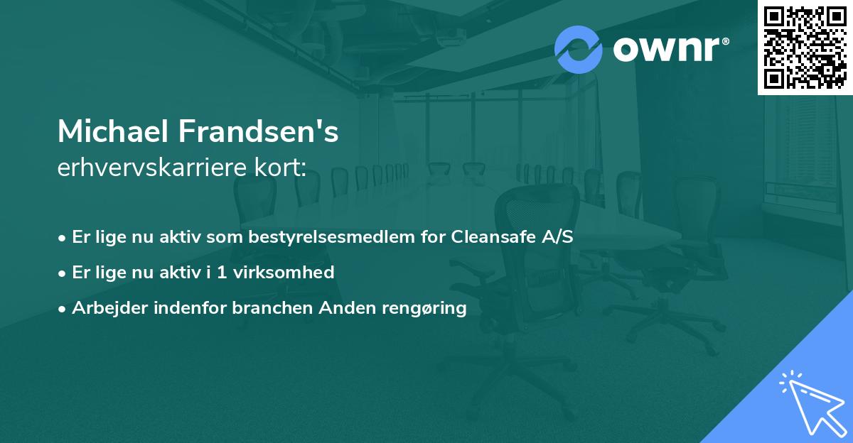 Michael Frandsen's erhvervskarriere kort