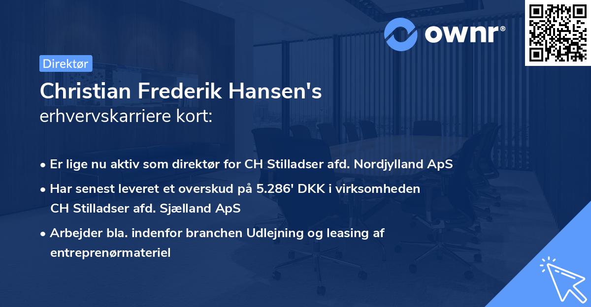 Christian Frederik Hansen's erhvervskarriere kort