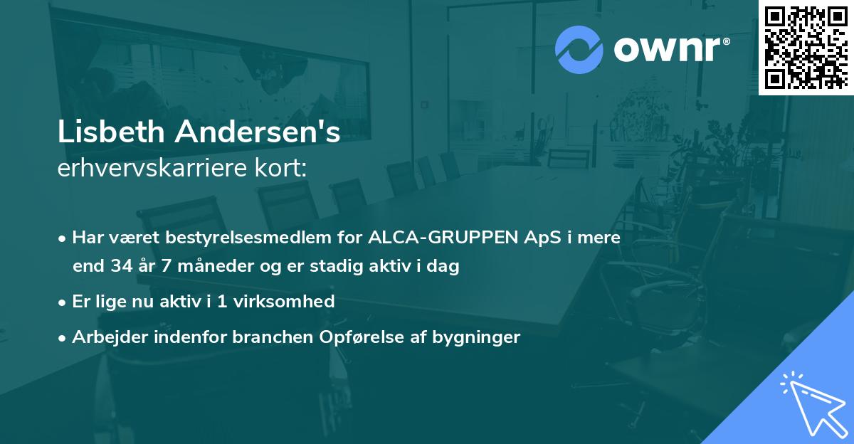 Lisbeth Andersen's erhvervskarriere kort