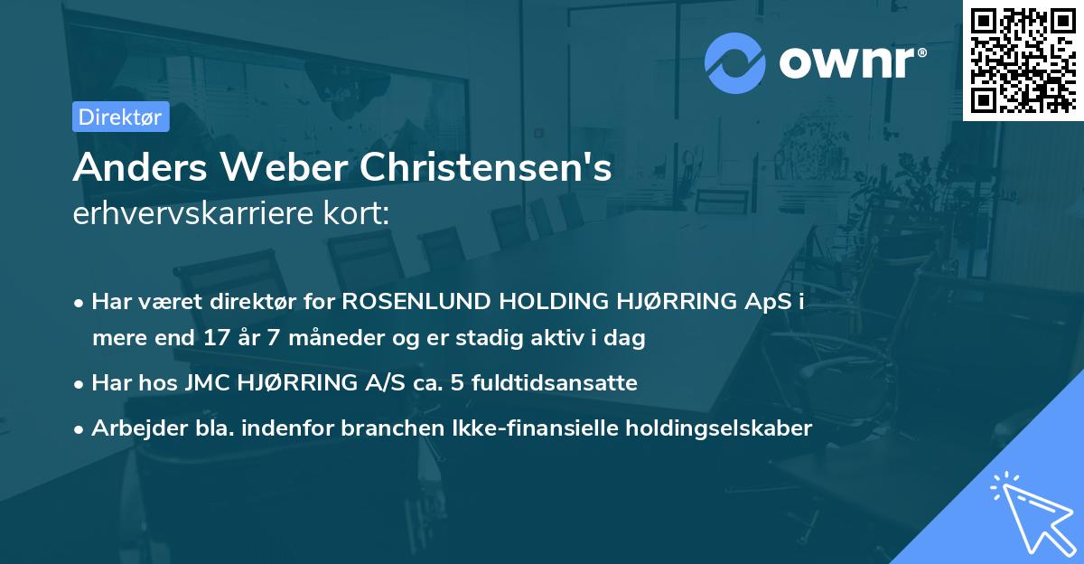 Anders Weber Christensen's erhvervskarriere kort