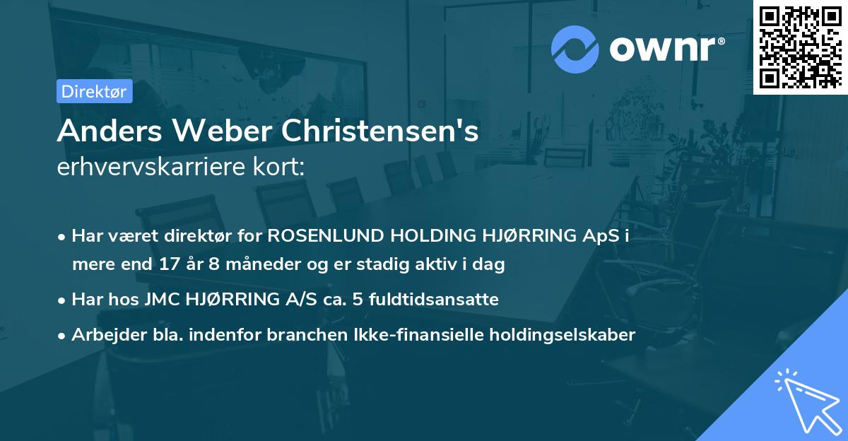 Anders Weber Christensen's erhvervskarriere kort
