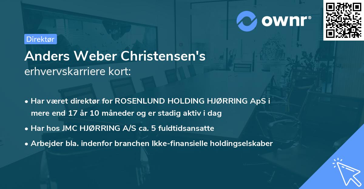 Anders Weber Christensen's erhvervskarriere kort