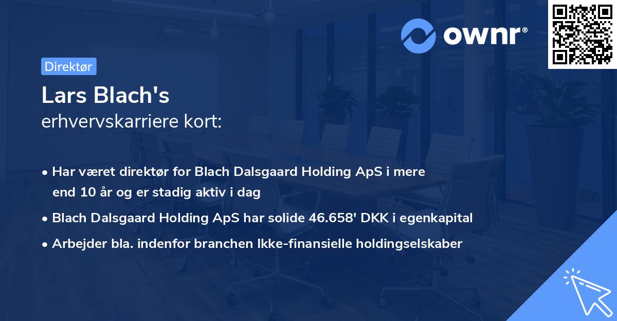 Lars Blach's erhvervskarriere kort