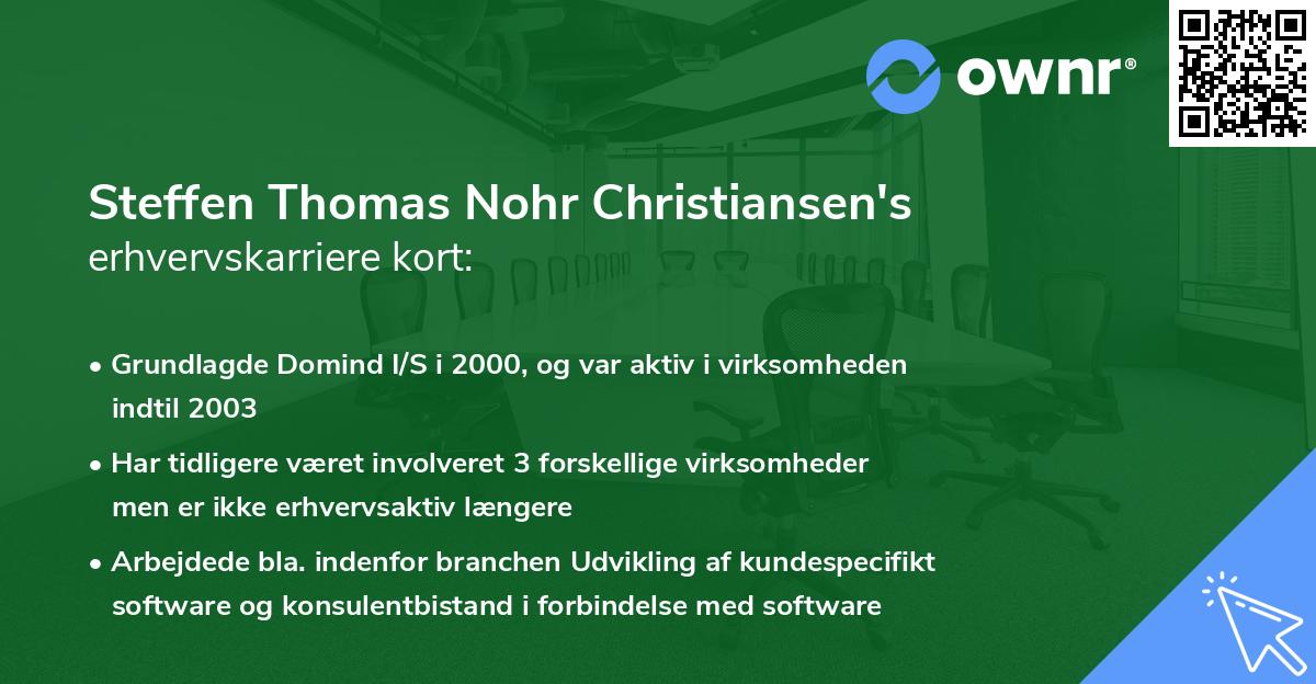 Steffen Thomas Nohr Christiansen's erhvervskarriere kort