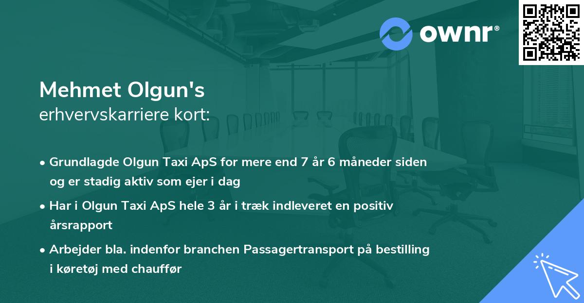 Mehmet Olgun's erhvervskarriere kort