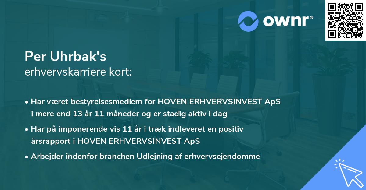 Per Uhrbak's erhvervskarriere kort