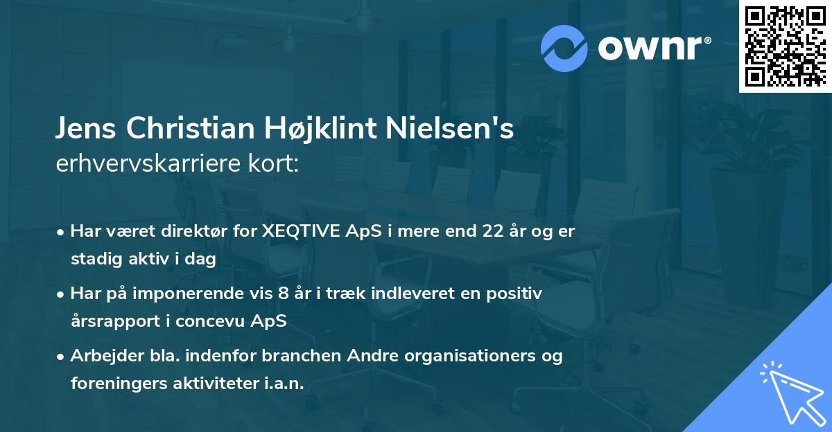 Jens Christian Højklint Nielsen's erhvervskarriere kort