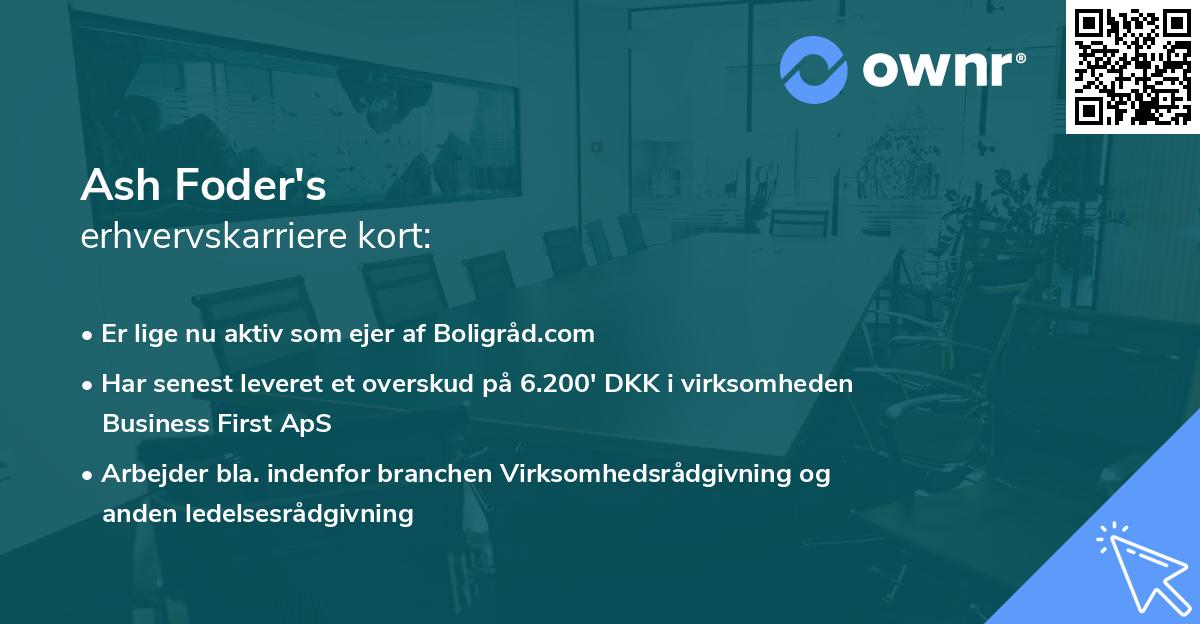 Ash Foder's erhvervskarriere kort