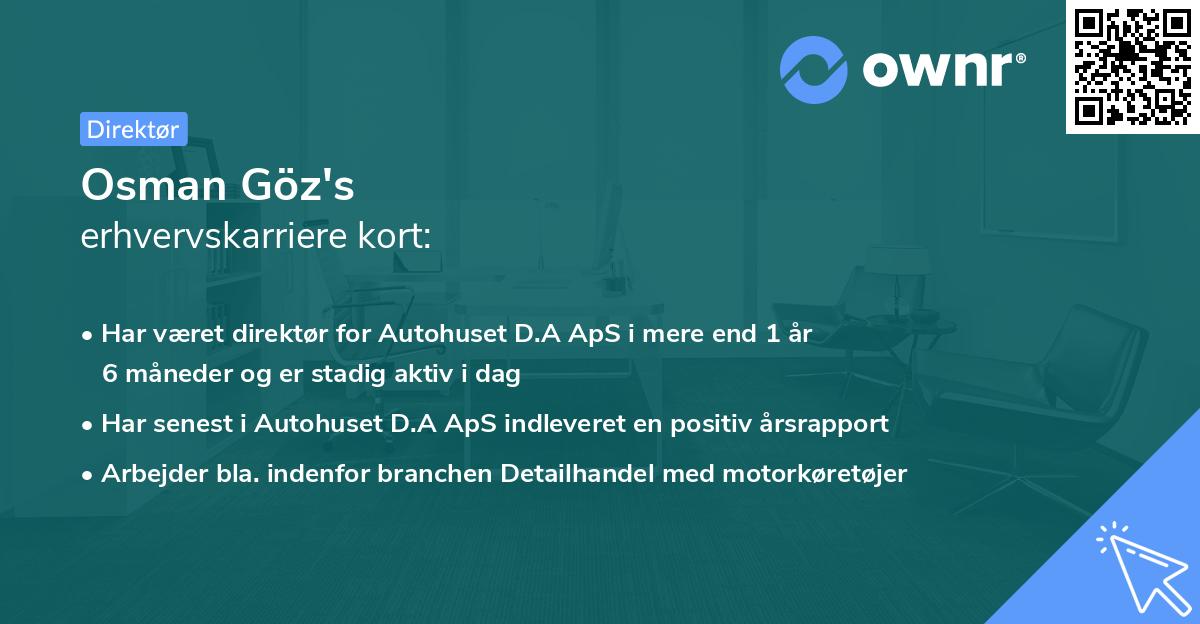 Osman Göz's erhvervskarriere kort